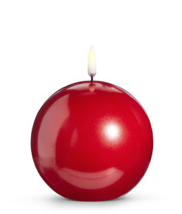 Uyuni 4 X 4 Inch Metallic Red Round Candle - Remote Ready