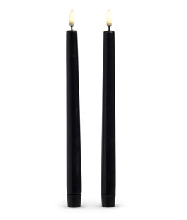 Uyuni 10 Inch Black Taper Candle Set of 2 - Remote Ready