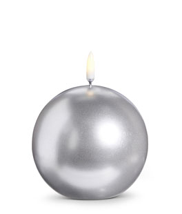 Uyuni 4 X 4 Inch Silver Round Candle - Remote Ready