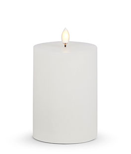 3.5 x 5 Inch White Pillar Candle - Luminesce Flameless Candle Collection