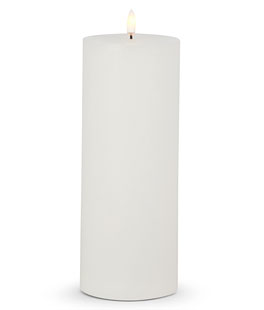 3.5 x 9 Inch White Pillar Candle - Luminesce Flameless Candle Collection