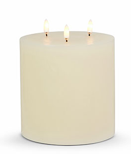 6 x 6 Inch Ivory Triflame Candle - Luminesce Flameless Candle Collection