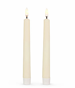 7 Inch Ivory Taper Candles Set of 2  - Luminesce Flameless Candle Collection