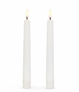 7 Inch White Taper Candles Set of 2  - Luminesce Flameless Candle Collection