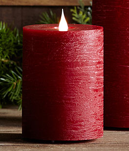 Simplux LED Designer Candle Red Flat Top - Moving Flame 3.5x5