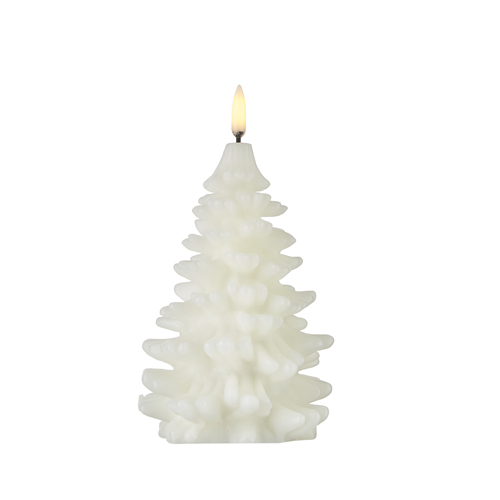 Uyuni 4 x 7 Inch White Christmas Tree Candle - Remote Ready