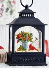 Cardinals On Watering Can Lighted Water Lantern Battery Operated
