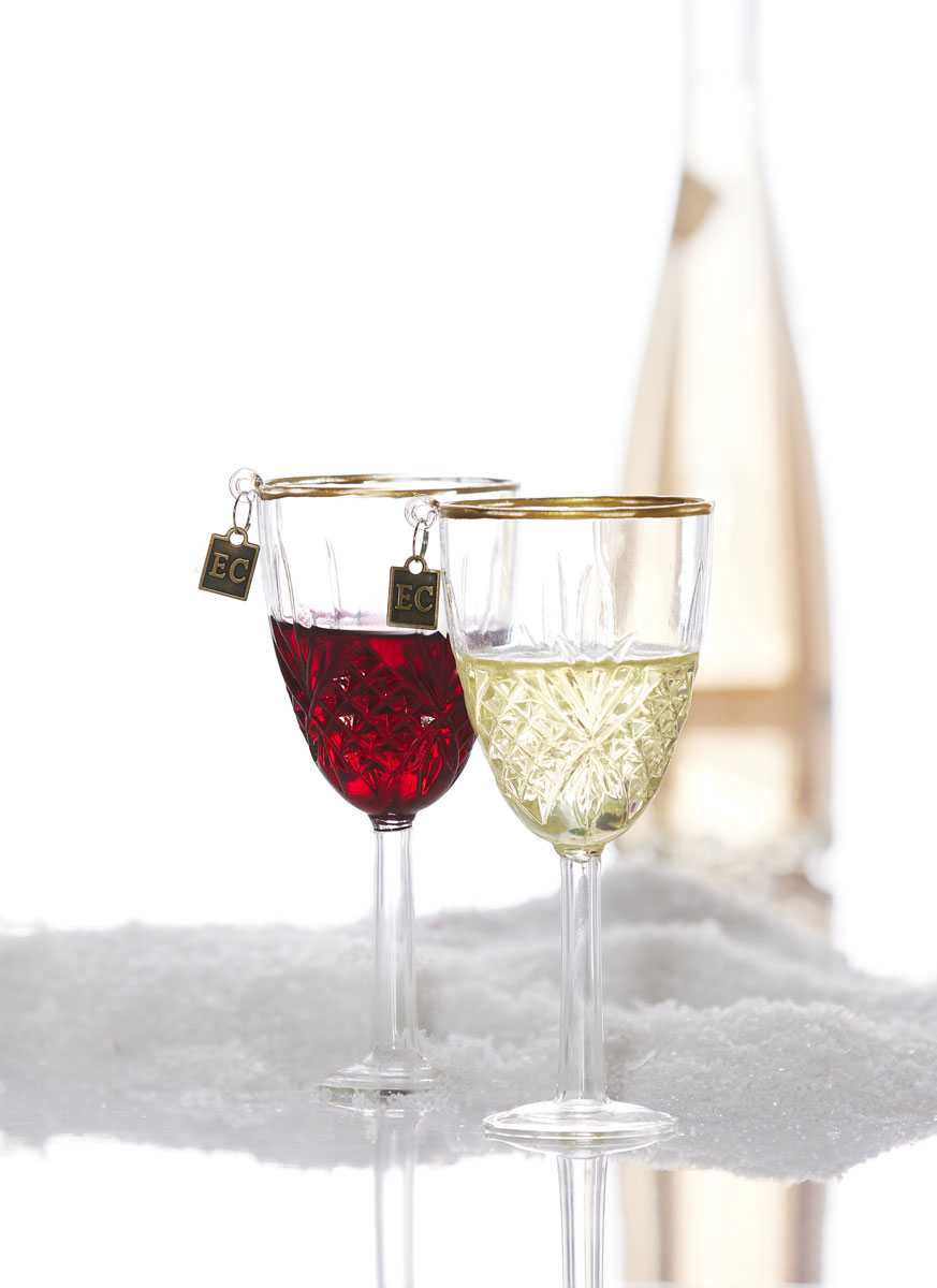 Elegant Wine Ornaments Set of 2 - by Eric Cortina