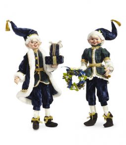 Black Watch 16" Posable Elf Figurine Set of 2 Assorted - NEW 2024