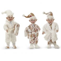 7" Sherpa Bedtime Elf Figurine Set of 3 Assorted - NEW 2024