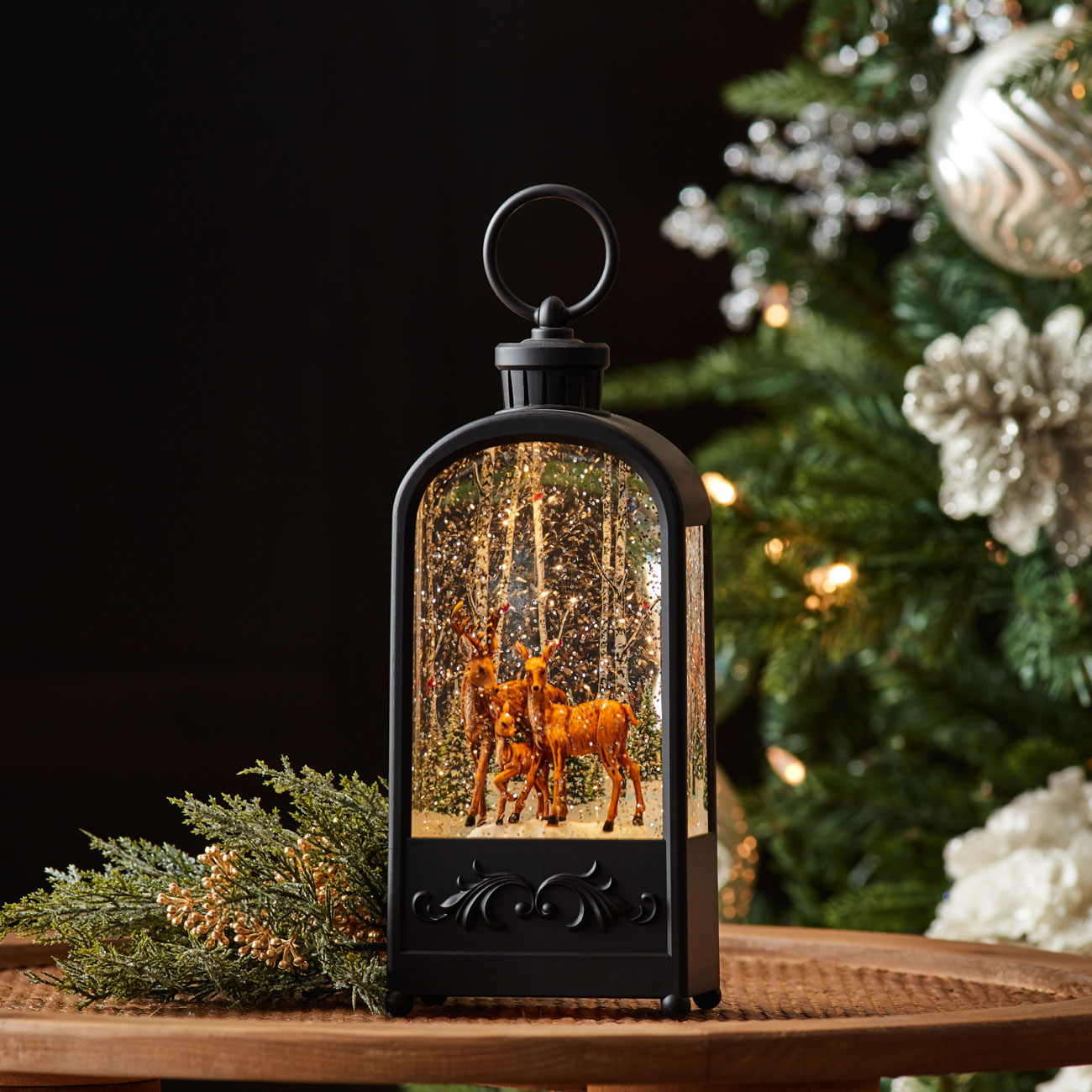 Illuminated Garden: FireGlow LED Hurricane Lantern - 9.5 Inch Matte Black