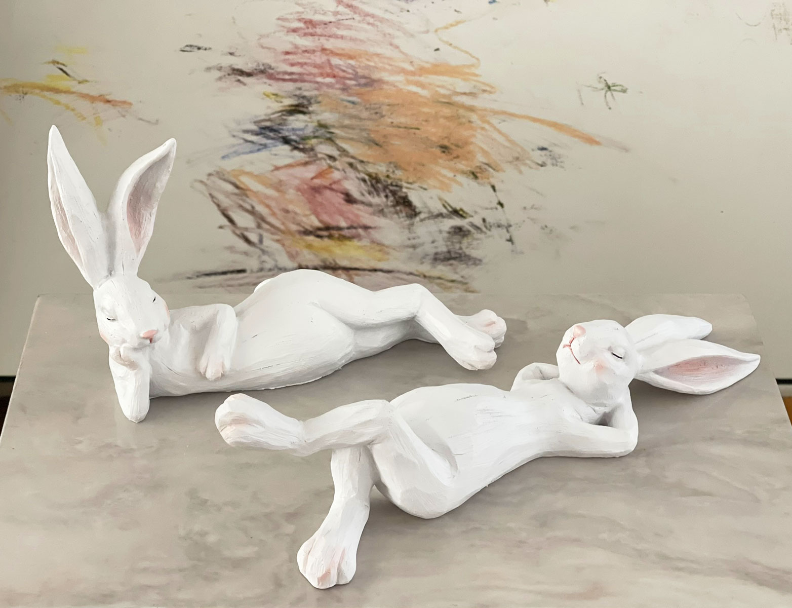 Relaxing Bunny Decorative Figurines 12 5 Inch Set Of 2 NEW 2024   Bunnies Relaxing New 