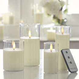 Glass Cylinder Flameless Candles