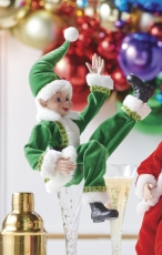 16 Inch Green Posable Christmas Elf