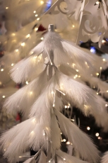 4 Foot Lighted Down Sweep White LED Tree - 190 Warm White Lights