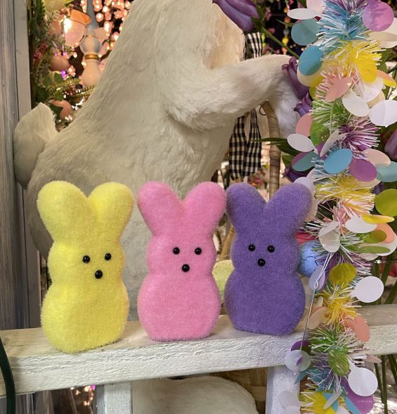 Flocked Easter Bunny Rabbits selling (Set)