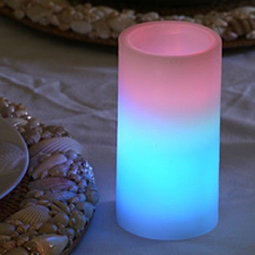 Color Changing 4 Inch White LED Candle - Unscented