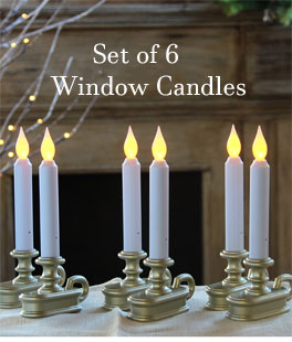 Discount 6 Pack Battery Operated Window Sil Candle Pewter - Flicker And Steady On