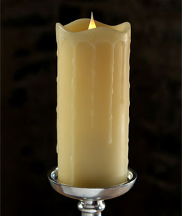 Moving Flame Simplux Ivory LED Drip Candle 7 Inch - Multi Timer - Remote Ready