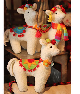 7 Inch Plush Llama - Set of 3 Assorted