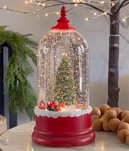 Animated Lighted Water Lantern Christmas Tree With Moving Train Figurine