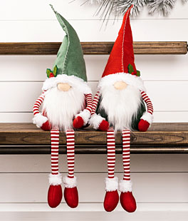 Christmas Gnomes 18 Inch Set of 2 Assorted Shelf Sitters