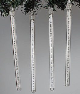Mini LED Snowfall Tube Set 10 Tubes 8 Inches Long 120 Total White LED