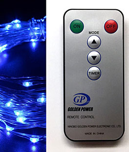100 Foot Fairy Light Strand with 400 Blue LED Blubs - Remote Control