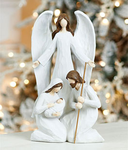 Holy Family With Angel Figurine - 16 Inch - NEW 2024