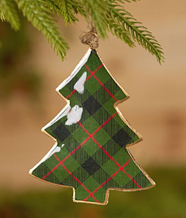 Plaid Tree Ornament 4.25 Inch Made of Iron - NEW 2025