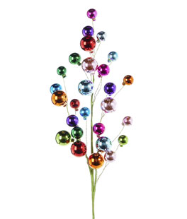 31 Inch Multi Color Ball Ornament Spray - NEW