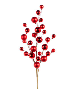 31 Inch Red Ball Ornament Spray - NEW