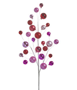 30 Inch Pink and Red Ball Ornament Spray - NEW 2024