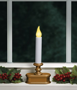 Battery Powered Window Candle Antique Gold - Flicker Mode Only