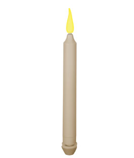 9 Inch Ivory Taper Candle - Battery Operated - Timer