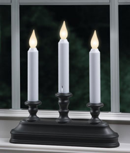 Aged Bronze 3-Tier Battery Operated Window Candle