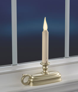 Warm White Window Candle - Pewter Finish