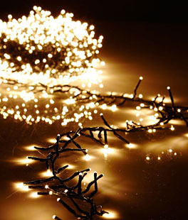 44 Foot Christmas Cluster Lights with 1300 Warm White LED Garland - Green Wire - Remote Control RAZ