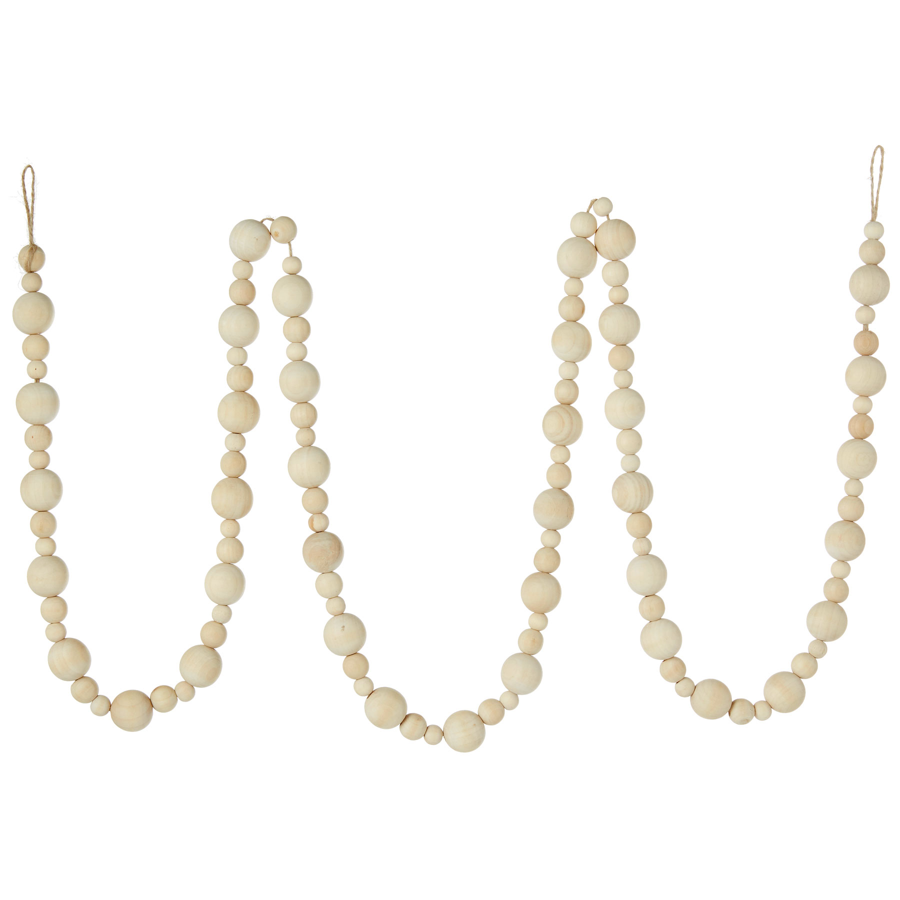 White Wooden Bead Garland 6 Foot - New From RAZ