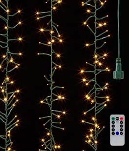 Connectable Cluster Garland 49 Feet Green Wire 1500 Warm White Lights RAZ Imports