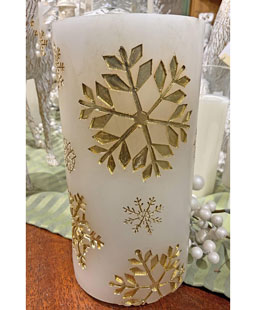 Snowflake Aquaflame Fountain Candle - Remote Control Included - NEW 2024