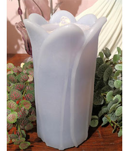 Tulip Fountain Candle Design Lavender Wax Aquaflame - Remote Control Included - NEW