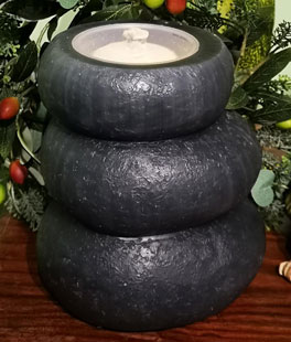 Black Rock Fountain Candle 8 Inch Wax Aquaflame  - Remote Included - NEW 2024