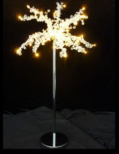 Battery Operated Mini Tabletop Crystal Tree - 48 Warm White LED's