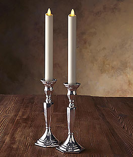 Set of 2 - Luminara 8 Inch Ivory Taper Candle - Timer and Remote Ready