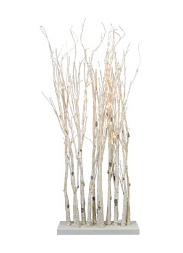 Lighted Birch Clump Branch On Stand - 47 Inch With 90 Lights - Buy Now