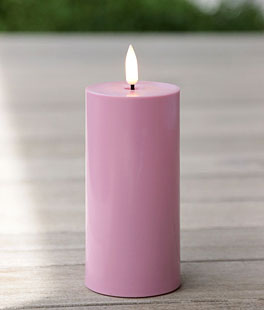 Pink Outdoor Flameless Candles Set of 3 - Timer