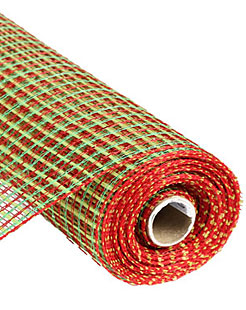 Deco Poly Mesh - Basket Weave Red