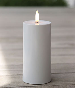 Sand White Outdoor Flameless Candles Set of 3 - Timer