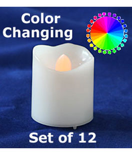 1.5 Inch Wavy Color Changing LED Votives - Set of 12